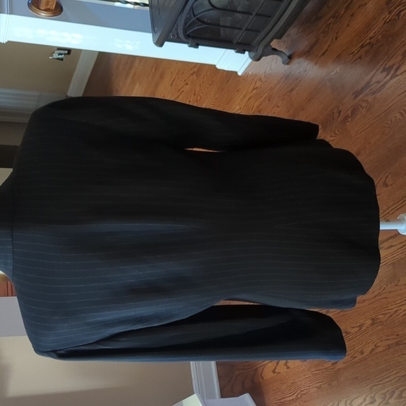 Ann Taylor Blazer wool blend black pinstripe Mob Wife Academia classic  Sz 8 - Picture 5 of 10